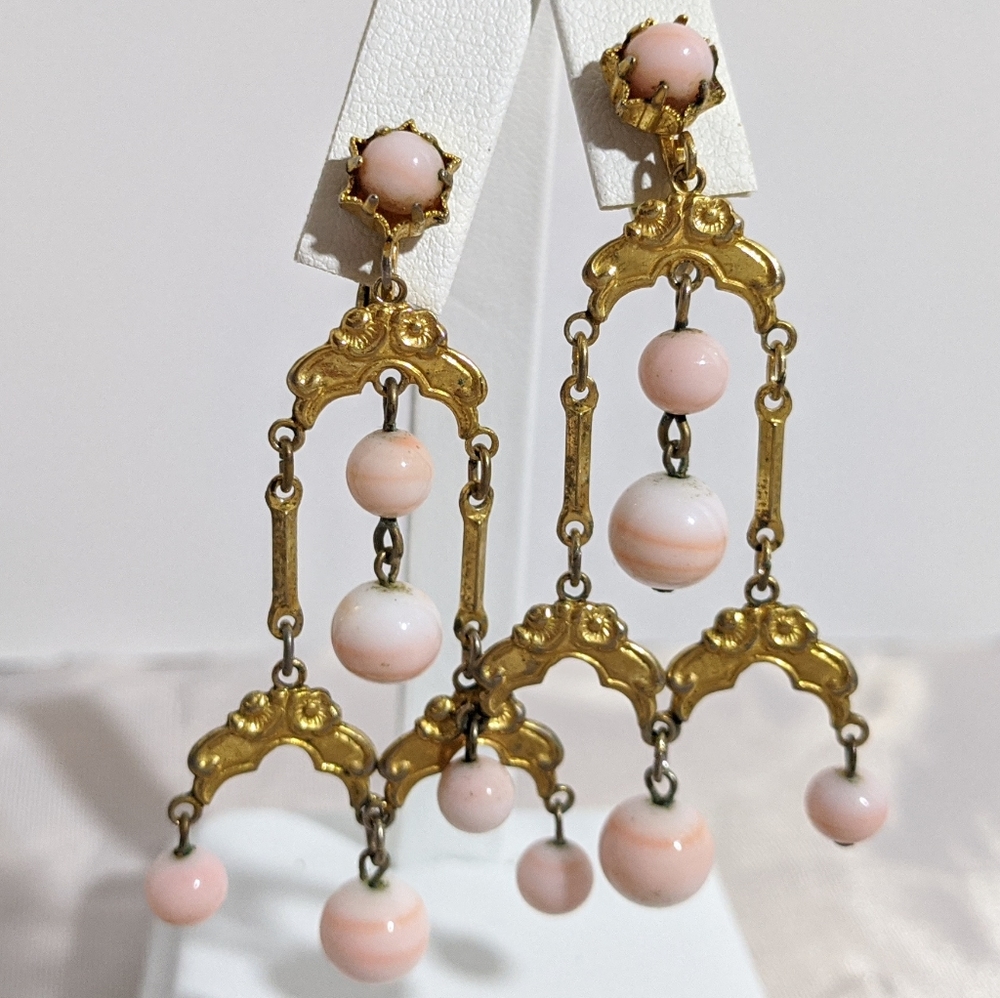Vintage Art Nouveau Chandelier Dangle Earrings